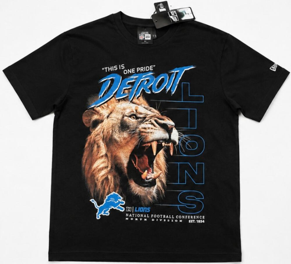 New Era Detroit Lions “This Is One Pride” T-Shirt Men’s Medium Black NWT
